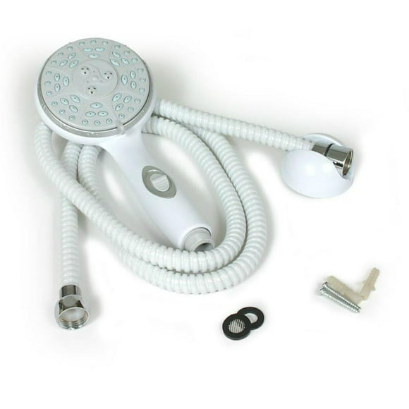 Camco 43715 Shower Head Kit with On/Off Switch and 60 Flexible Shower Hose Off-White 